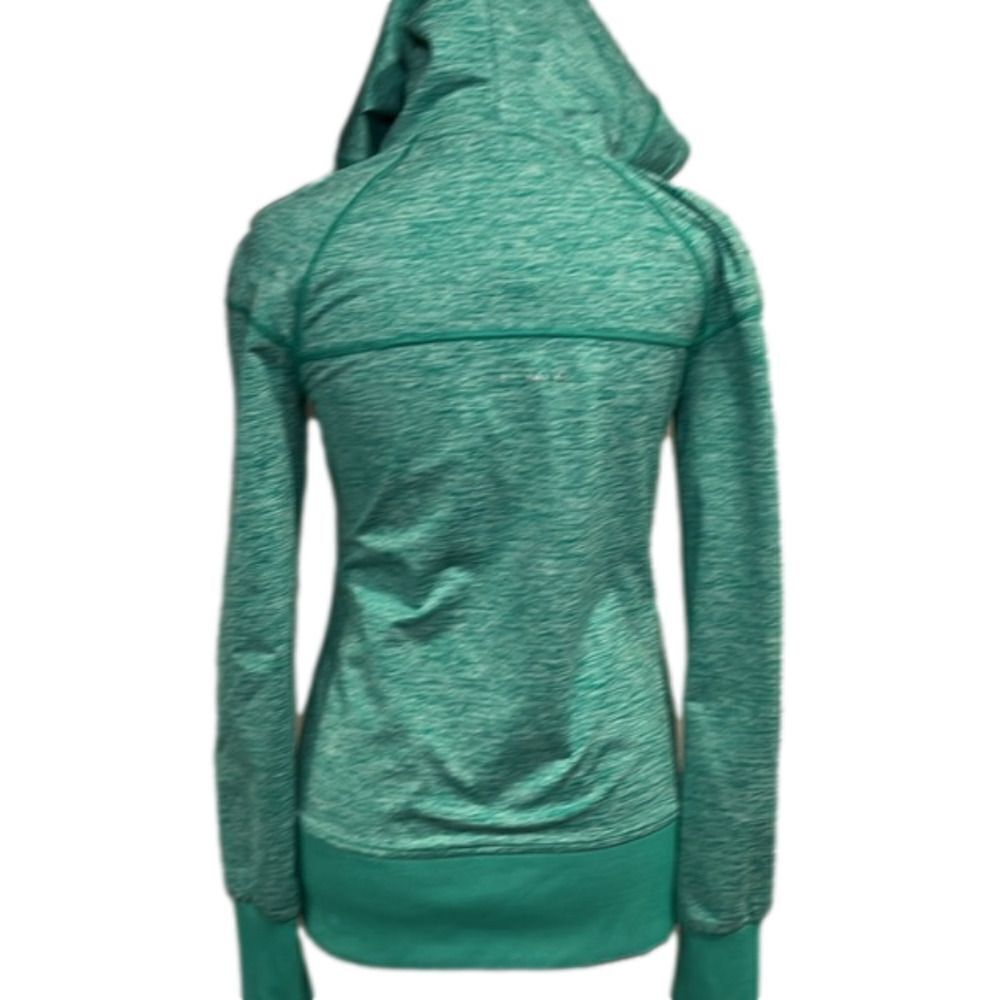 Dick’s LJ Black - low waist zip up workout jacket with hood teal and lime - S - Picture 2 of 12